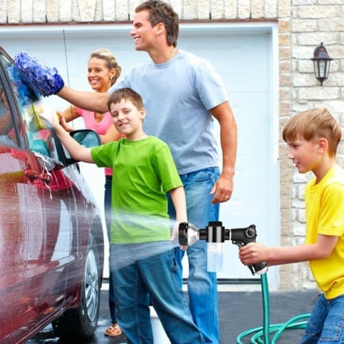 Garden Hose Nozzle, High Pressure Hose Spray Nozzle 8 Way Spray Pattern One-Touch Sprayer for Watering Plants, Lawn, Patio, Car Wash, Cleaning，Showering Pet - Image 2