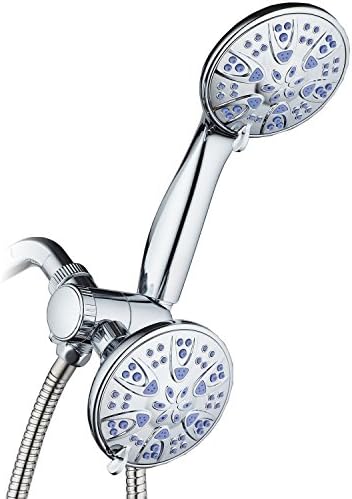 AquaDance for California - Premium High Pressure Antimicrobial 30-setting 3 Way Dual Handheld Shower Head Combo, Stainless Steel Hose, Water Diverter - Chrome Finish by AquaDance