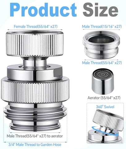 Sink Faucet Adapter Kit Swivel Aerator Adapter - Image 2