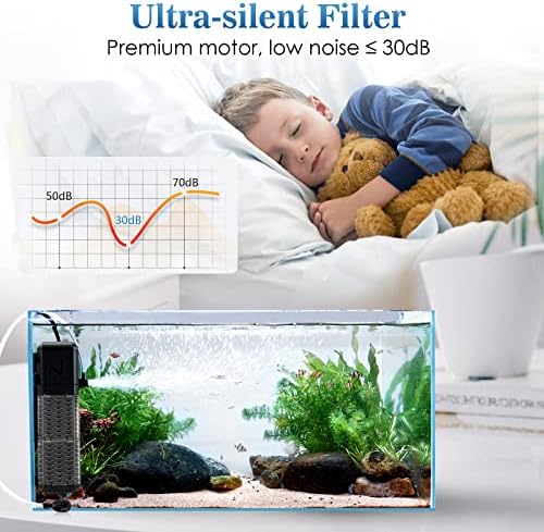 AQQA Submersible Aquarium Filter, Adjustable Flow with Aeration System - Image 4