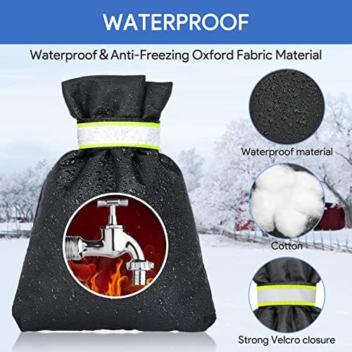 Outdoor Faucet Covers for Winter Freeze Protection, Hose Bib Covers for Winter 4 Pack, Outside Water Faucet Spigot Covers Winter Insulated 9.05" H X 6.89" W, Reusable Waterproof Faucet Sock - Image 3