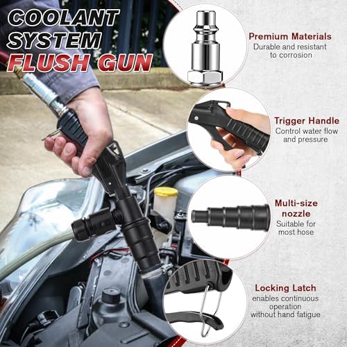 Coolant System Flush Gun, Lever-Action Heater Core Flush Kit - Image 4