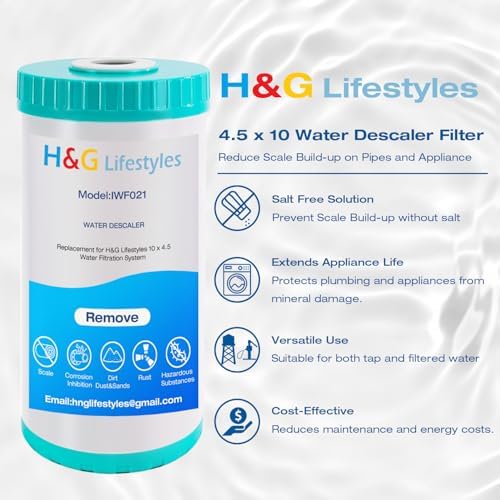 H&G Lifestyles 10" x 4.5 Water Descaler, Scale Inhibitor Filter Replacement - Image 3