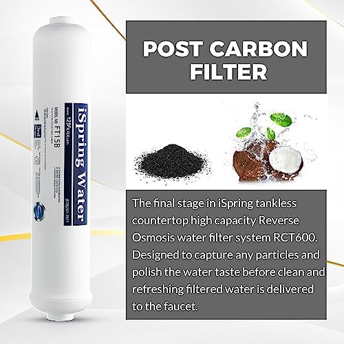 iSpring FT15B Activated Post Carbon Water Filter Replacement Cartridge with Quick Connect for Countertop Reverse Osmosis RO System RCT600 - Image 3