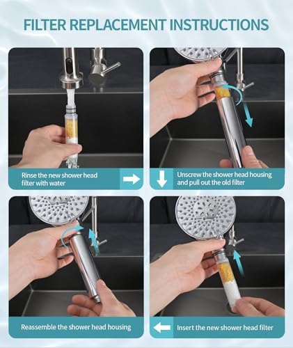 SR SUN RISE Shower Filter for Handheld Shower Head, NSF Certified 4 Pack Replacement Filters for Hard Water Remove Chlorine and Harmful Substances Only Fits SR SUN RISE Shower Head - Image 6