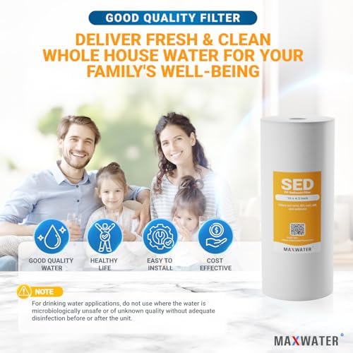 Max Water 1 Micron 10 x 4.5 Whole House Sediment Water Filter Meltblown Polypropylene Well Water Filter Replacement Cartridges for DGD-5005, AP810, SDC-45-1001, GXWH30C, PP10BB (20 Pack) - Image 6