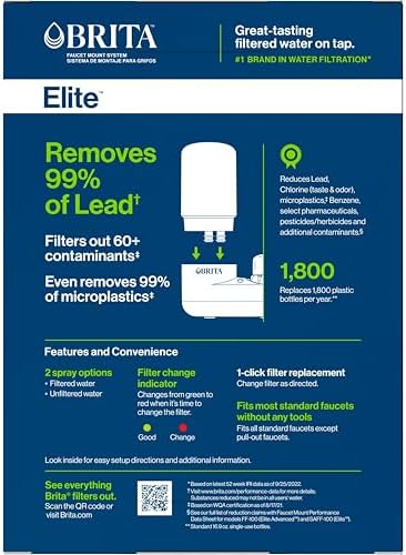 Brita Elite White Faucet Water Filter System, 1 Filter - Image 4