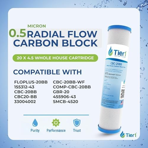 Tier1 0.5 Micron 4.5" × 20" Water Filter Replaces FLOPLUS-20BB, CBC-20BB - Image 2