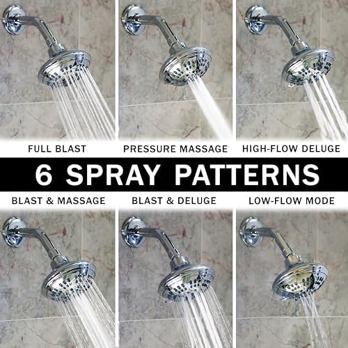 Aqua Elegante 6 Function Luxury Shower Head - 1.8 GPM - Polished Chrome - Image 2