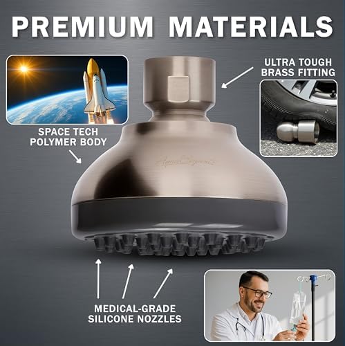 Aqua Elegante Pressure Boosting Shower Head - 1.8 GPM - Brushed Nickel - Image 4