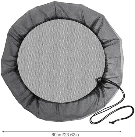 Rain Bucket Mesh Soft Black Drawstring Design Diameter 37.4in - Image 4