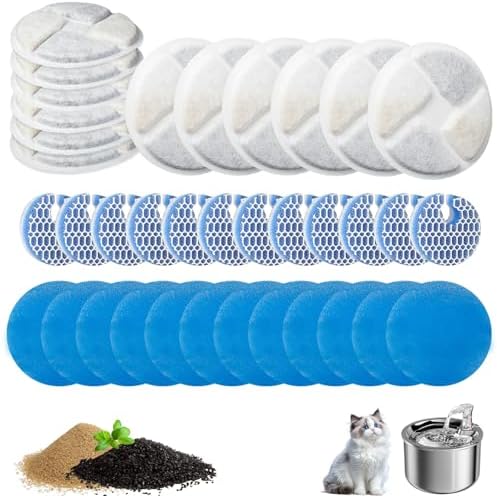 12 Packs Cat Water Fountain Filter Replacement Compatible with Round 2.2L/73oz Automatic Pet Water Fountain - Cat Fountain Filter for Stainless Steel Pet Fountain by Unknown