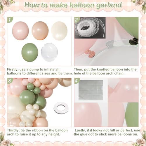 Pink Green Balloon Arch Kit, Baby Shower Birthday Decor - Image 7
