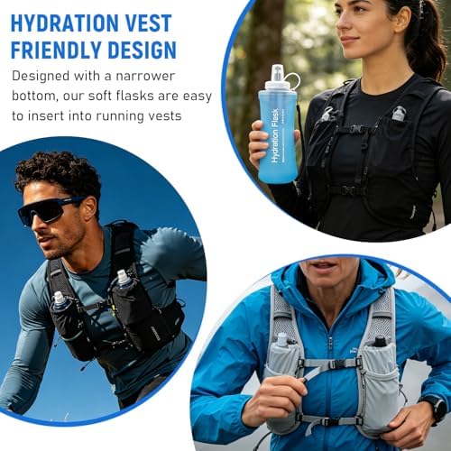 1L Collapsible Water Bottle with Filter for Hiking Backpacking(Blue) - Image 4
