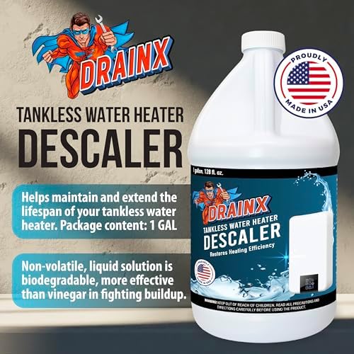 DrainX Tankless Water Heater Descaling Solution | Highly Effective Descaler Restores Heating Efficiency, Gallon, 128 fl oz - Image 2