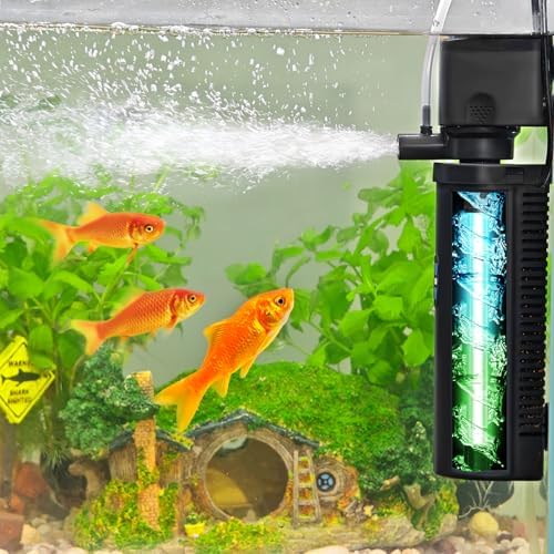 COOSPIDER 200GPH Aquarium Filter with 5W U-V Light for 30-100 Gallon by Coospider