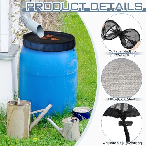 SATINIOR 2 Pcs 20 Inch Pop-Up Rain Barrel Mesh Cover - Image 5