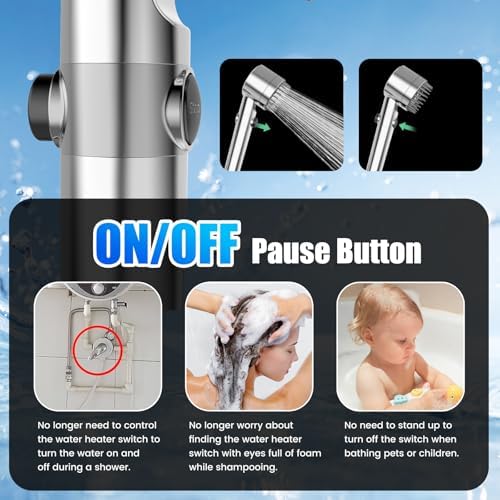 Filtered Shower Head with Handheld,High Pressure Shower Heads with Filters (Polished Chrome) - Image 4