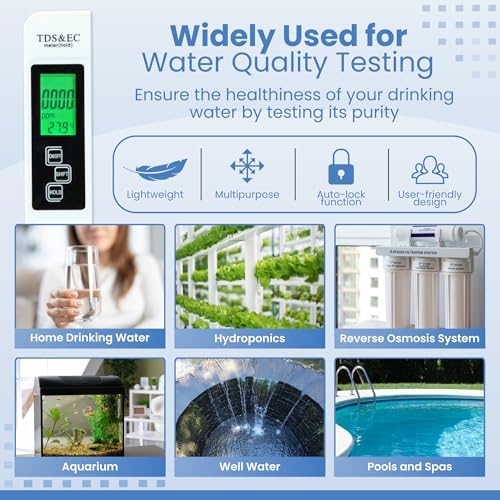 All-New 2026 TDS Meter Digital Water Tester – 4-in-1 Accurate & Reliable TDS, EC & Temperature Meter (°C, °F) 0-9990 ppm, Ideal for Drinking Water, Aquariums, Hydroponics, RO/DI Systems & More - Image 4