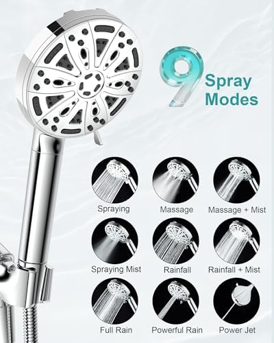 Filtered Shower Head with Handheld, 5 Filters, Hard Water Softener - Image 5