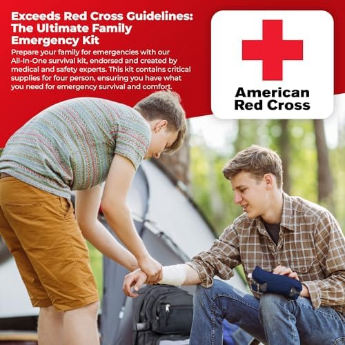 First My Family All-in-One 4 Person, 72 Hour Emergency Survival Kit for Fires, Earthquakes, Hurricanes, Floods, Tsunami and Other Disasters - Premium Black Backpack - Image 3