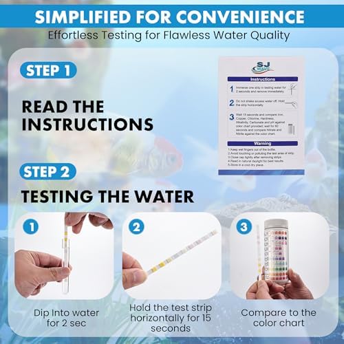 10 in 1 - Aquarium Test Strips | 100 Fast & Accurate Strips | Fish Tank Aquariums Water Test Kit & ebook | Aquarium Thermometer | Fish Tank Water Testing Kit for Fresh & Saltwater | Versatile Usage - Image 5