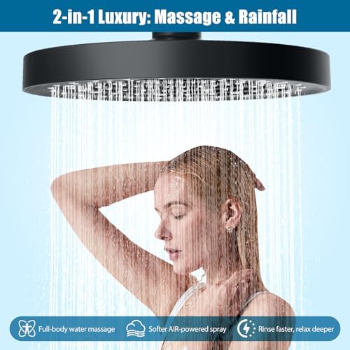 High Pressure Filtered Shower Head Combo with 15-Stage Water Softener Filter Cartridge, Effectively Removes Chlorine & Heavy Metals from Hard Water, Revitalizes Dry Skin and Adds Shine to Hair（Black） - Image 4