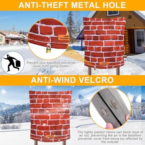 Insulated Backflow Preventer Pouch, 18W x 34H in, Brick Red - Image 5