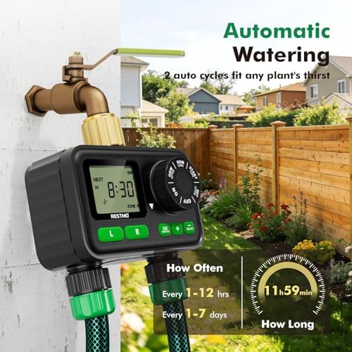 RESTMO 2-Zone Programmable Sprinkler Timer for Outdoor Hose Faucet - Image 2