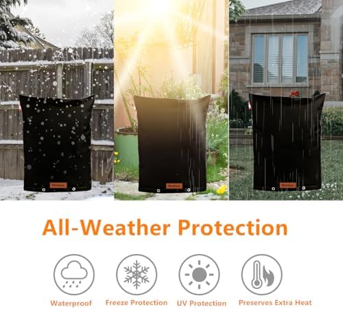 Backflow Preventer Insulation Cover,Outdoor Pipe Insulation Cover,Winter Well Head Cover Water Well Pump Covers Sprinkler Valve Cover (2 Way Black 24" W x 24" H) - Image 6