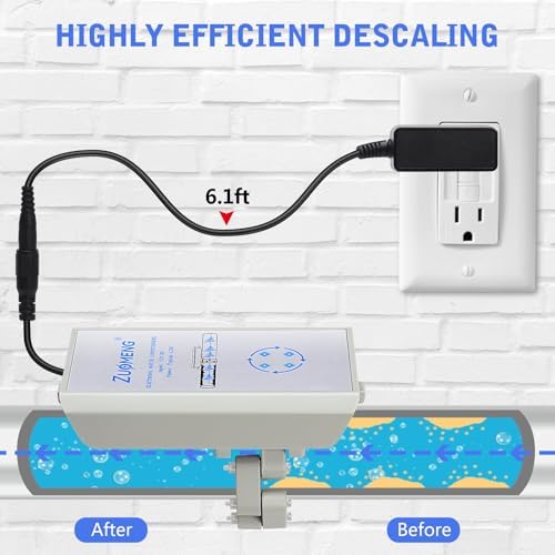 Electronic Water Descaler, Zuomeng Whole House Descaler with High Efficiency in Dissolving Scale for 1000-3000 sq ft Homes, 1” Pipes, Water Softener Alternative, No Chemicals, Salt or Filters - Image 3