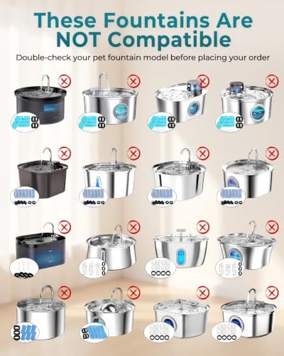 24+1 Pack Cat Water Fountain Filter for Stainless Steel Pet Water Dispenser - Image 5