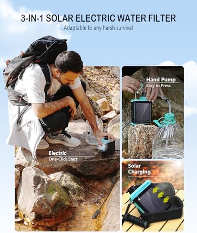 BKLES 3-in-1 Water Filter System for Survival Gear & Emergency Preparedness - Image 2