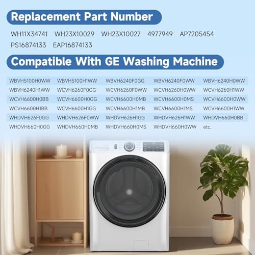 Front Load Washer Drain Pump Filter Compatible with GE Profile 3.6 3.7 3.8 Cu.Ft WBVH WCVH WHDVH Series Replace#: WH11X34741 AP7205454 - Image 3