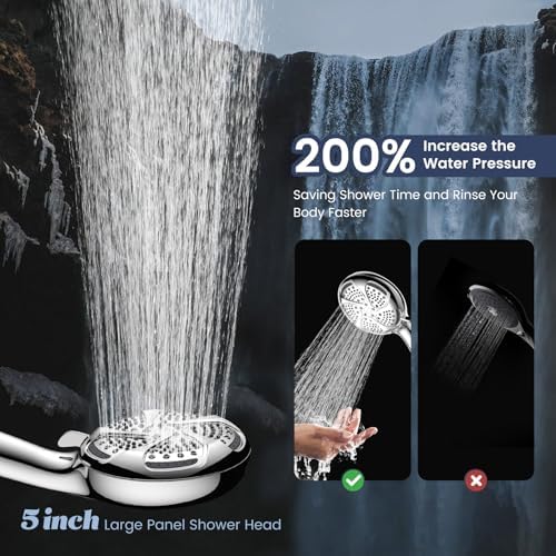 FEELSO Filtered Shower Head with Handheld, High Pressure 7-Spray Showerhead - Image 2