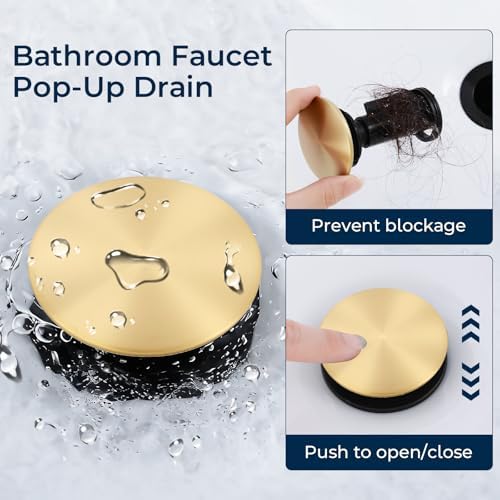 Bathroom Sink Faucet Brushed Gold, 2-Handle 4-inch Centerset Faucet - Image 6