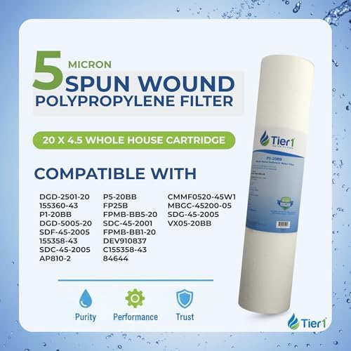 Tier1 5 Micron 4.5" × 20" Filter Replaces DGD-5005-20, SDC-45-2005, 6-Pack - Image 2