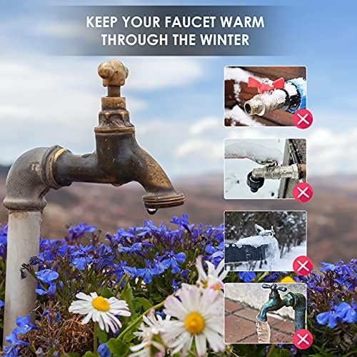 Velcro Thickened Anti-Freeze Outdoor Faucet Socks - Reusable Hose Bib Covers with Reflective Strips for Winter Freeze Protection, Cold Weather - Image 6