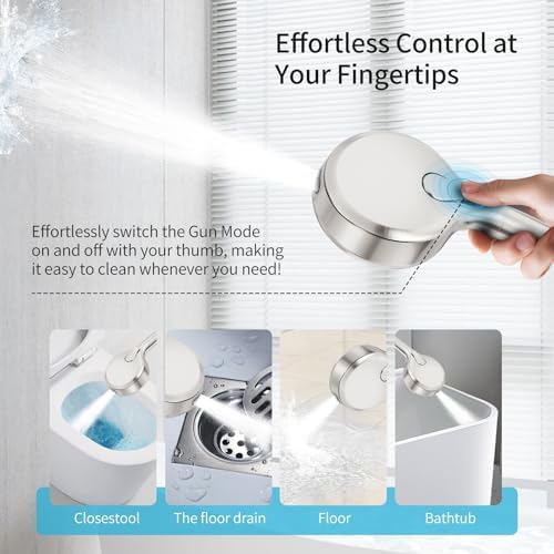 Filtered Shower Head with Handheld, 9 Spray Mode High Pressure Shower Head with 4 Filters, Hard Water Filter Showerhead - Remove Chlorine, Brushed Nickel - Image 6