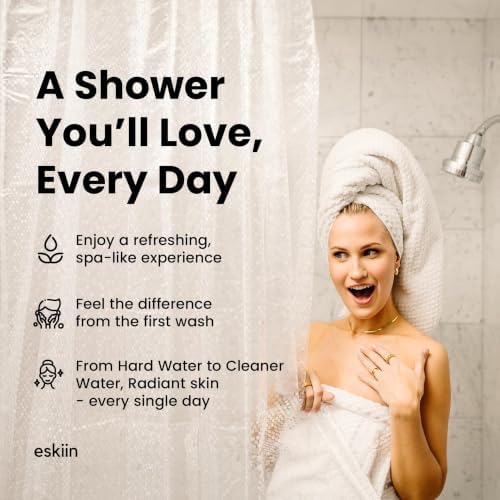 Eskiin Filtered Showerhead - Best Shower Head With Filters For Healthy Hair & Skin - High Pressure Water Softener For Hard Water - Reduce Dandruff, Protect Colored Hair, And Soothe Dry Skin (Chrome) - Image 2