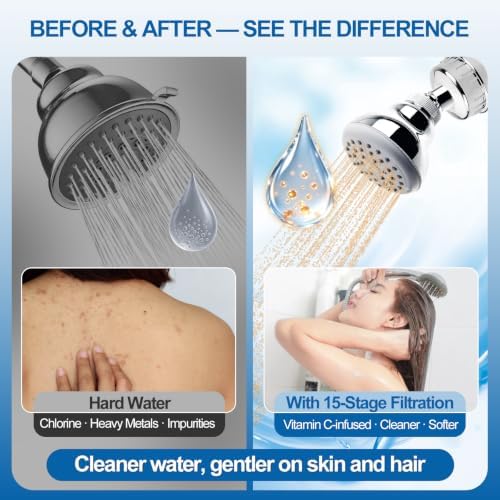 4 Pack 15 Stage Shower Filter Replacement Cartridge Filter with Vitamin C Shower Head Replacement for Hard Water by Cenipar - Image 4