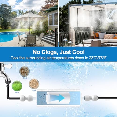 Misters for Outside Patio, Outdoor Water Misting Cooling System, 60FT|18M. - Image 2