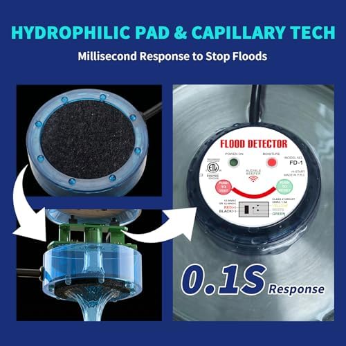 HVAC Flood Sensor Water Leak Detector with Internal Audible Alarm, 12-30V AC/12-36V DC 3A High Load 5-Wire Condensate Overflow Switch for Primary/Secondary Drain Pans, Mini-Splits & Furnaces, ETL - Image 3