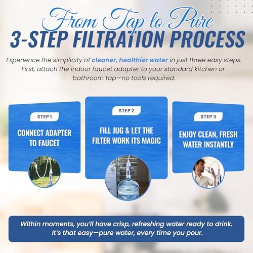 Water Filter Kit for 5 Gallon Jugs, Indoor/Outdoor Faucet Compatible - Image 5