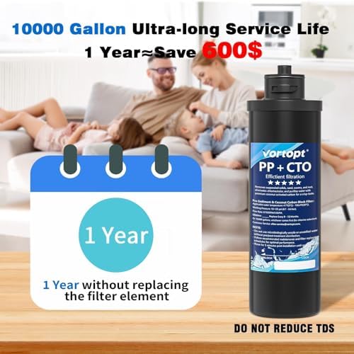 Vortopt Q1 10000 Gallon Water Filter, Reduces Chlorine, Bad Taste & Odor - Image 5