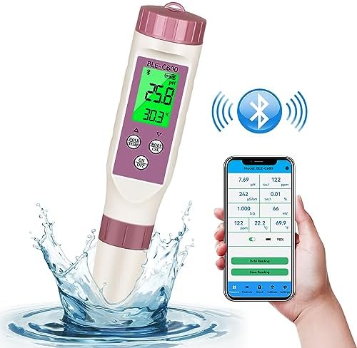 PH Meter 7-in-1 Tds Meter/Salinity Tester/pH Meter/EC Meter/Orp Meter/S.G Meter/Temp ph Tester Digital,PH Meter for Water 0.01pH Accuracy,Tds Meter with ATC. - Image 3