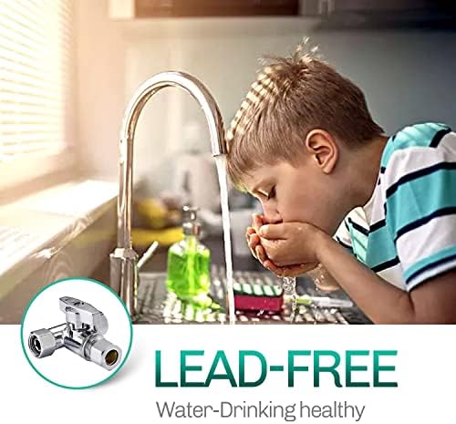 Lead-Free Brass 1Pcs Chrome-Plated Add-A-Tee 3-Way,3/8 Inch x 3/8 Inch x 3/8 Inch Angle Stop Valve For Reverse Osmosis Water Filters,Ice Maker,Refrigerator - Image 4
