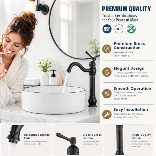 Bathroom Vessel Sink Faucet, Oil Rubbed Bronze - Image 3
