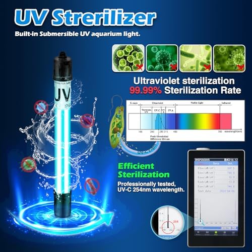 Turtle Tank Filter Aquarium Fish Filter w/U-V Light for Large 40-150 Gallon - Image 3