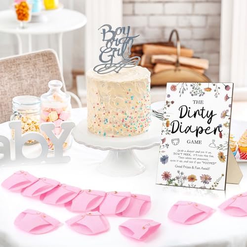 Roowest 51 Pcs Dirty Diaper Baby Shower Games, Wildflowers - Image 4